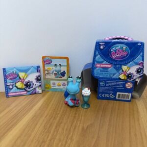 Littlest Pet Shop LPS G7 Series 4 Blue Snail 235 Milkshake Accessory Card Box